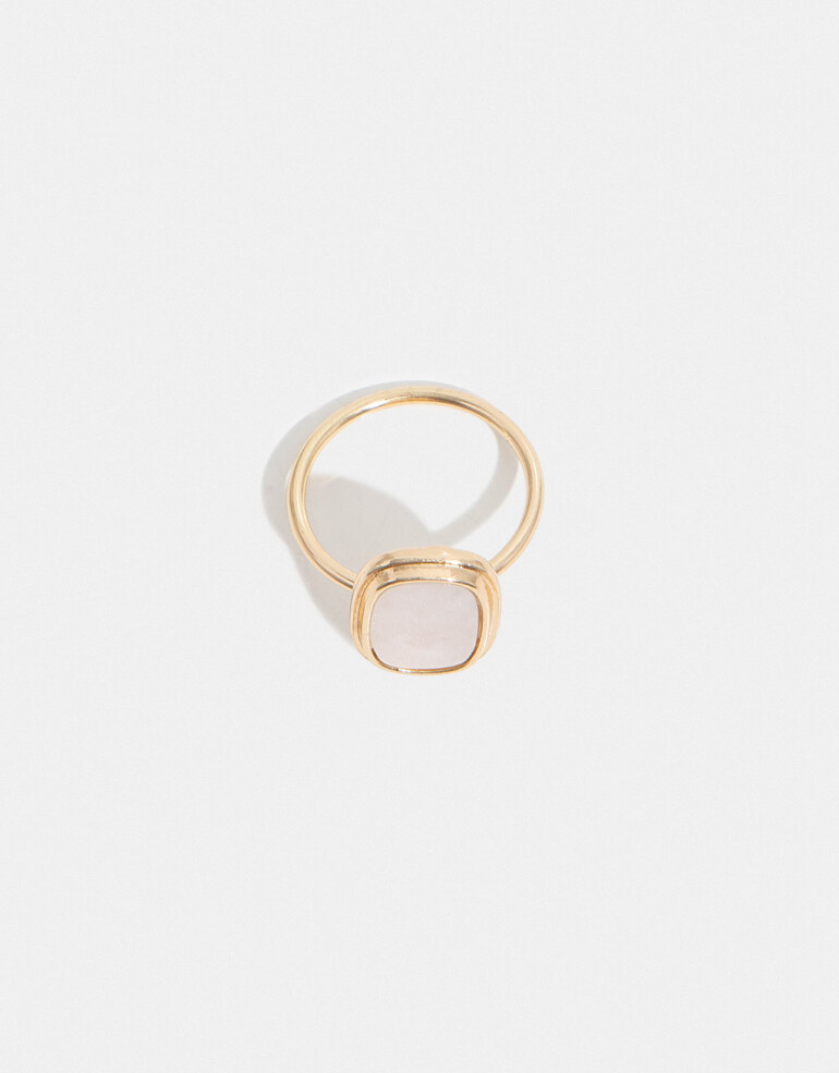 Anillos Chicos Acrilico Anillo Con Acrílico - Dorado