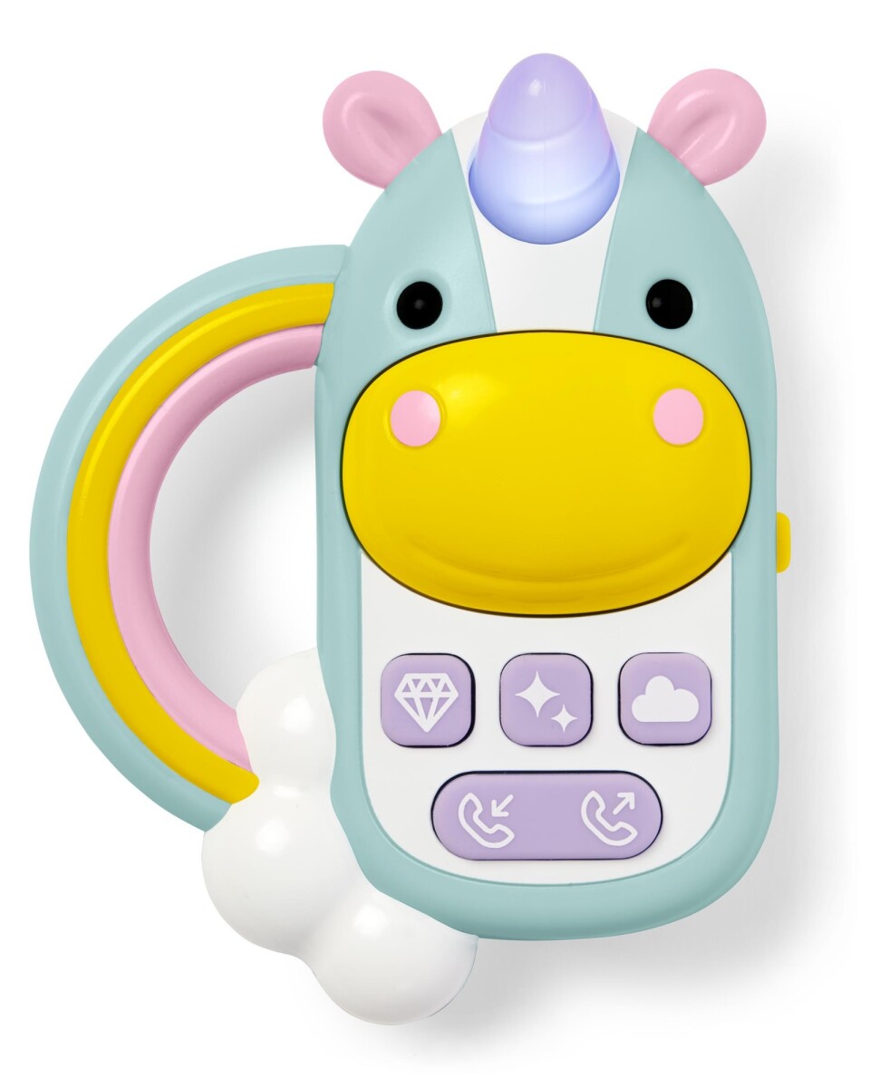 Teléfono con luces y sonidos diseño unicornio 