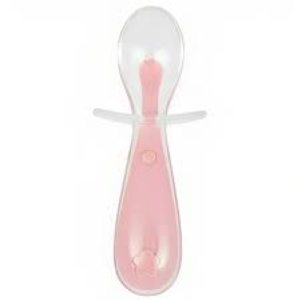Cuchara silicona con TOPE buba rosa