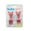 Set x2 cubiertos entrenamiento BUBA silicona OSO rosa