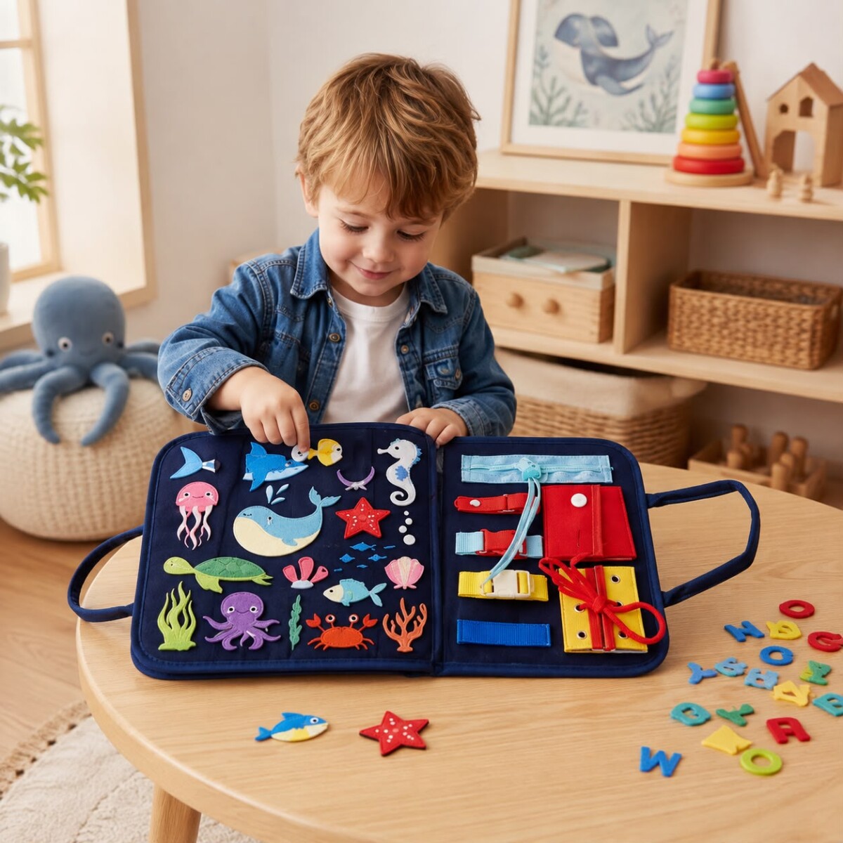 Valija De Tela Montessori Paginas con Actividades - Oceano 