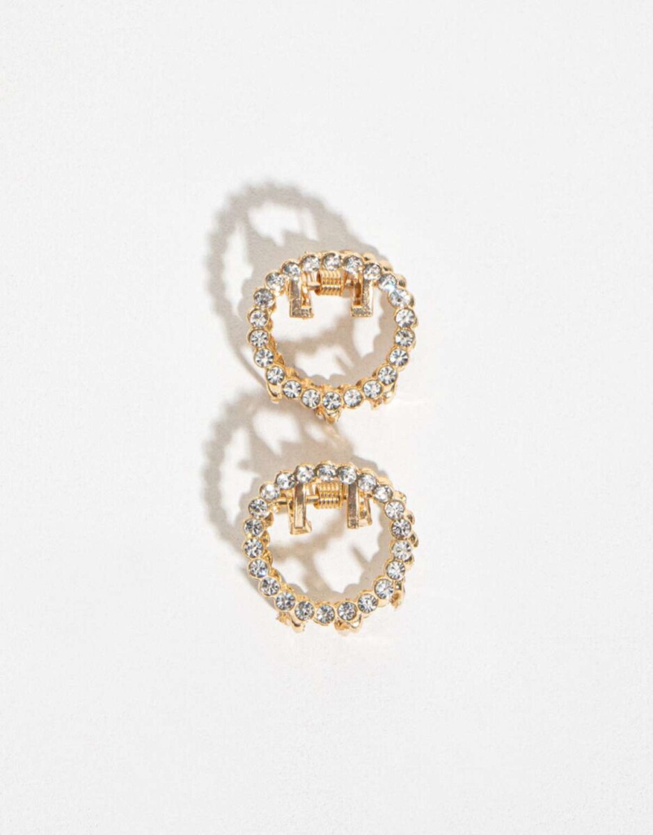 Set De Broches Con Strass - Combinacion Bicolor 