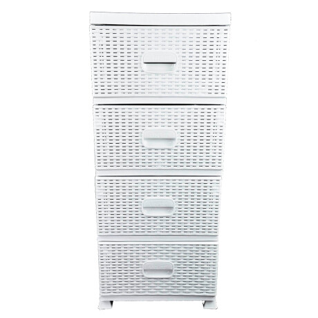 Gavetero cajonera simil ratán BLANCO