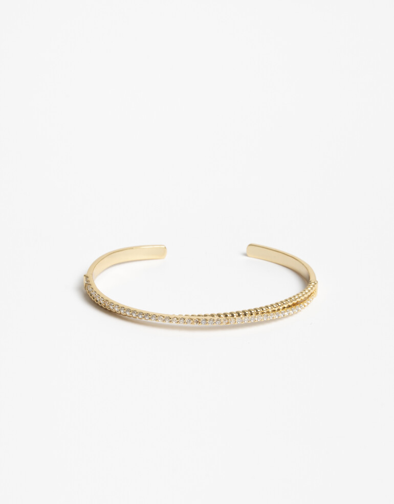 Pulseras Rígidas Cubic zirconia Pulsera Con Cubic Zirconia - Dorado