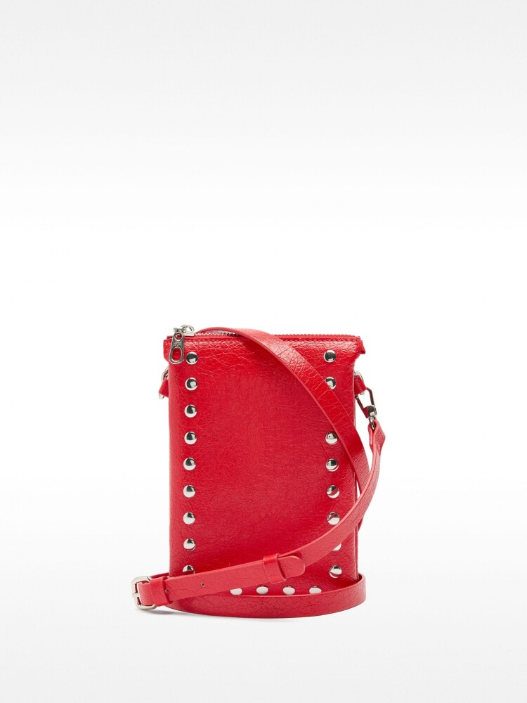 Bolso Bandolera Doble Con Tachuelas rojo