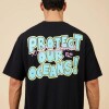 Remera Hombre M/Corta Alg.C/Estam.Espalda Rusty Negro