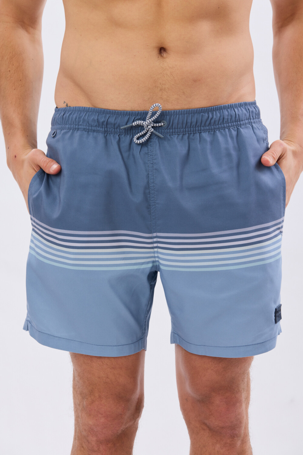 SHORT DE BAÑO RAYADO Azul