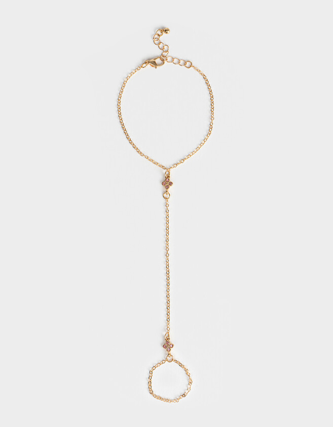 Pulseras Flexibles Pulsera Flexible Con Anillo Unido - Dorado