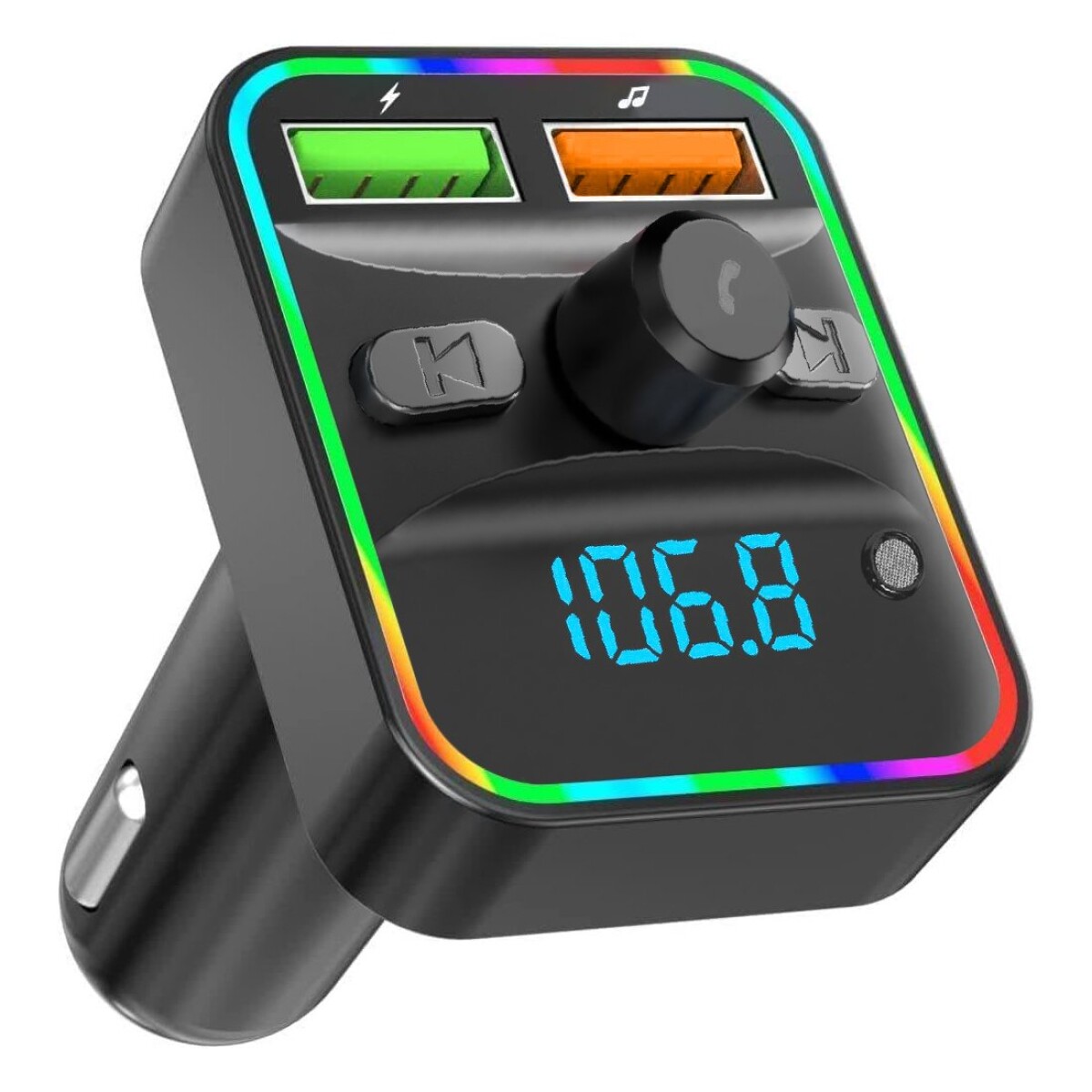 Transmisor Fm Receptor Para Auto USB RGB Bluetooth Cargador 
