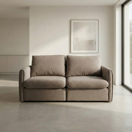 Sofá Hype (Retráctil) - Tela Microfibra - 2 cuerpos FX4-11 (Tostado)