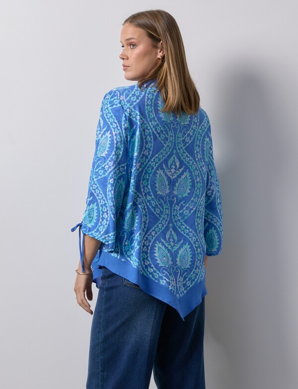Blusa Plisado AZUL/MULTI