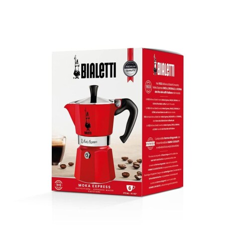 Cafetera Bialetti Aluminio Roja 3 Pocillos ROJO