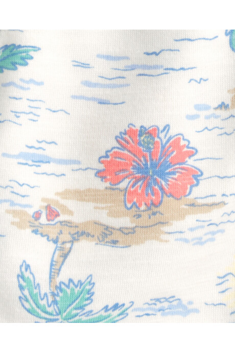 Short deportivo de algodón, diseño tropical Sin color