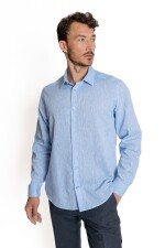 Camisa Lino-Cotton Guarnieri LIGHT BLUE