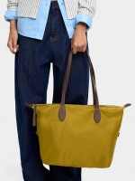 Bolso Shopper De Nylon L mostaza