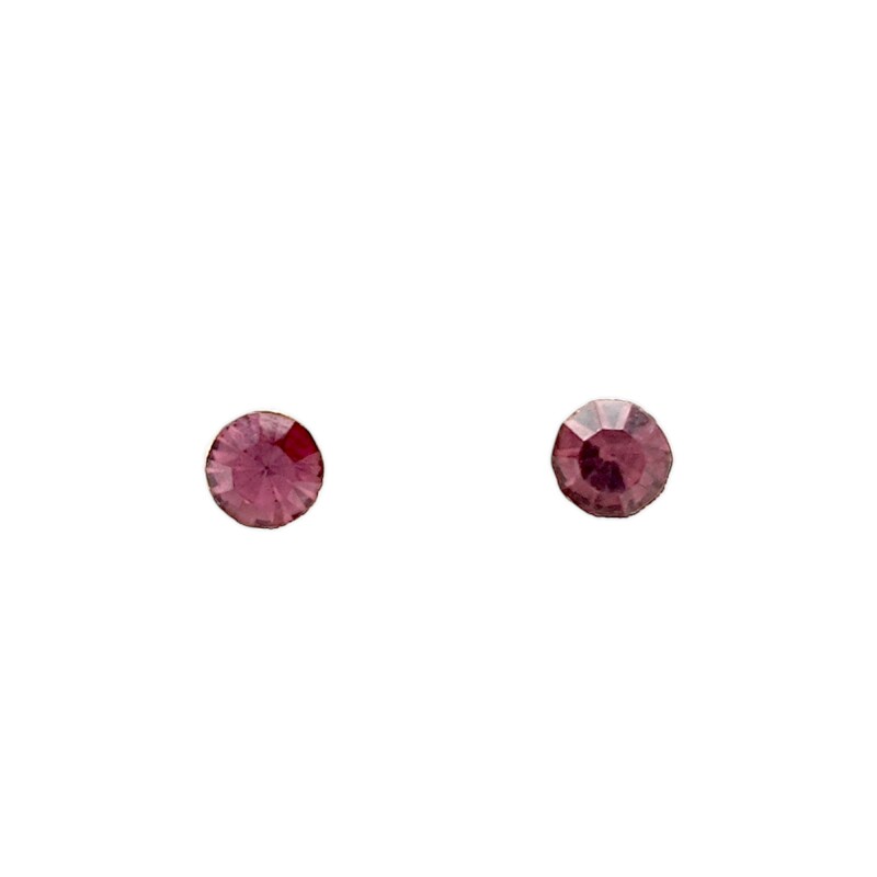 Abridores bebe Solitario- Plata 925 - Piedra Zirconia lila - AB3000 Conpiedra