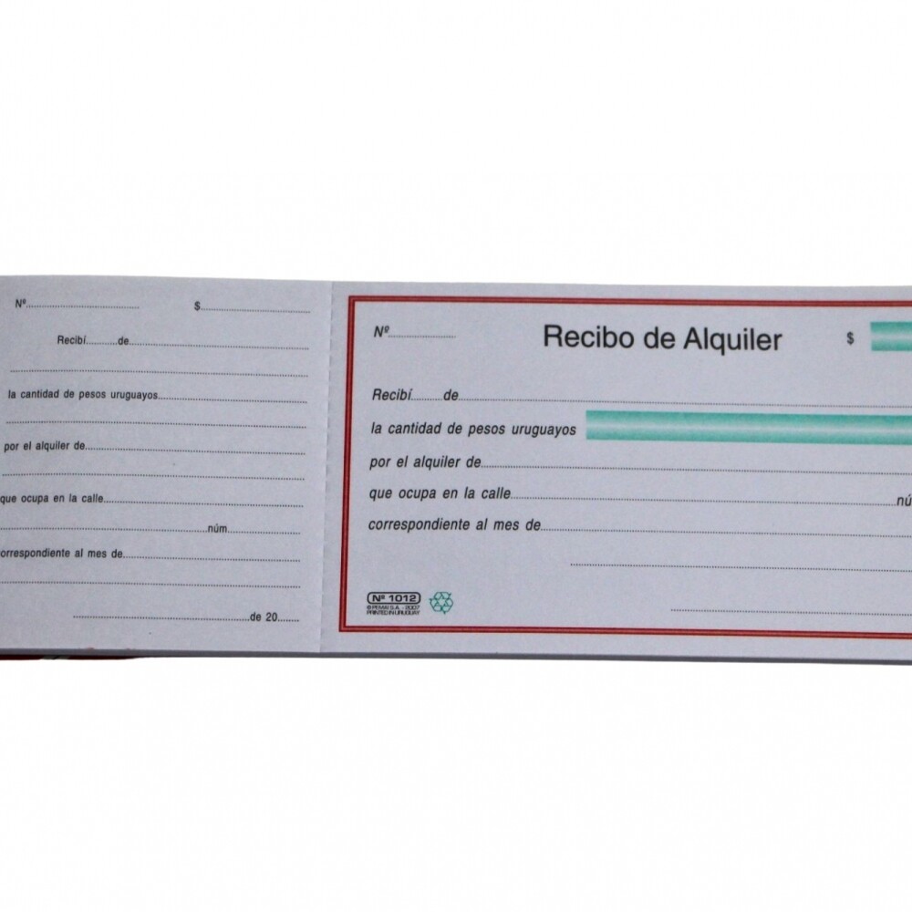 IMPRESO RECIBO ALQUILER 35 HOJAS MODELO 1012 IMPRESO RECIBO ALQUILER 35 HOJAS MODELO 1012