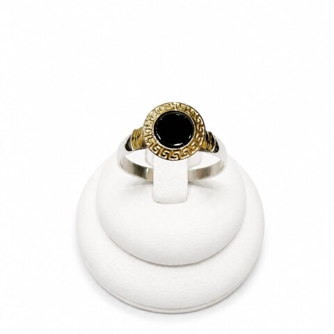 Anillo plata y lamina de oro con Onix Anillo plata y lamina de oro con Onix