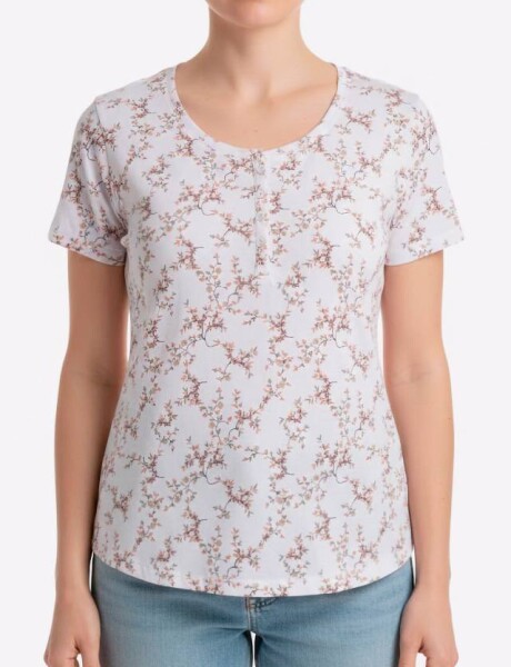 REMERA ESTAMPADA DE ALGODÓN Blanco