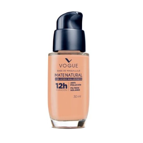Vogue Base Mate con Ácido Hialurónico Tono Arena 30ml – Cobertura y Larga Duración Vogue Base Mate con Ácido Hialurónico Tono Arena 30ml – Cobertura y Larga Duración