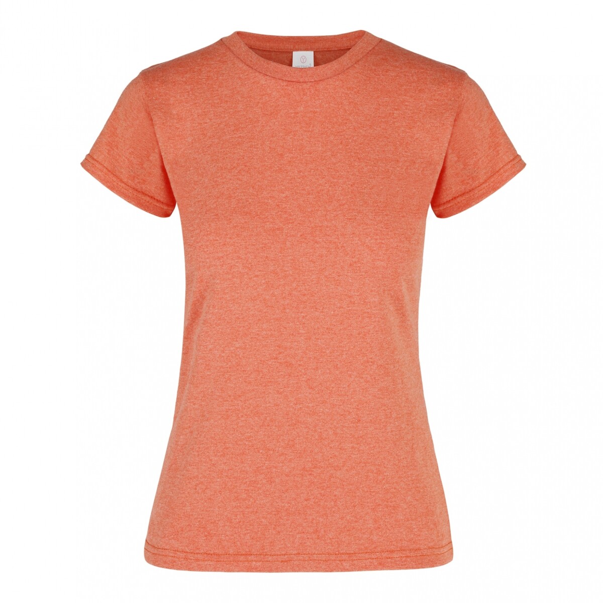 Camiseta jaspe a la base dama - Naranja neón 