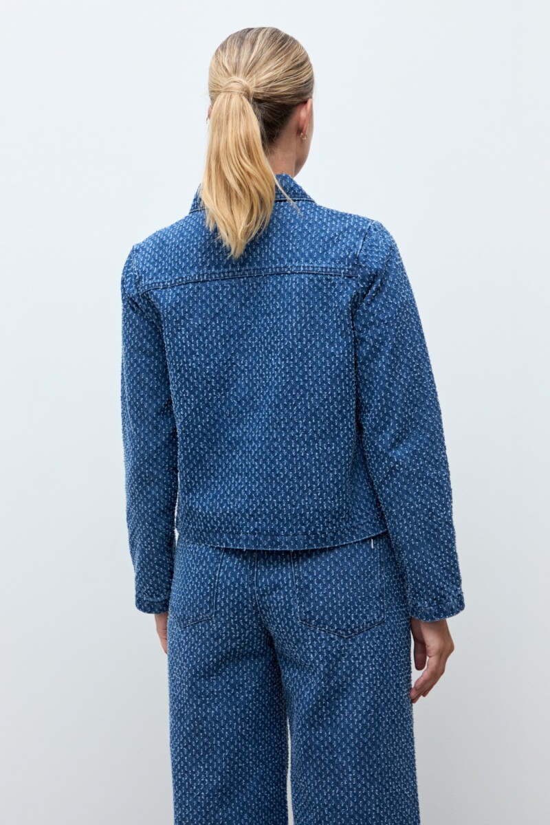 Chaqueta de jean texturada jean medio