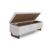Banco Baul Patas Madera 140 x 50 x 48 Tapizado tela clara Banco Baul Patas Madera 140 x 50 x 48 Tapizado tela clara