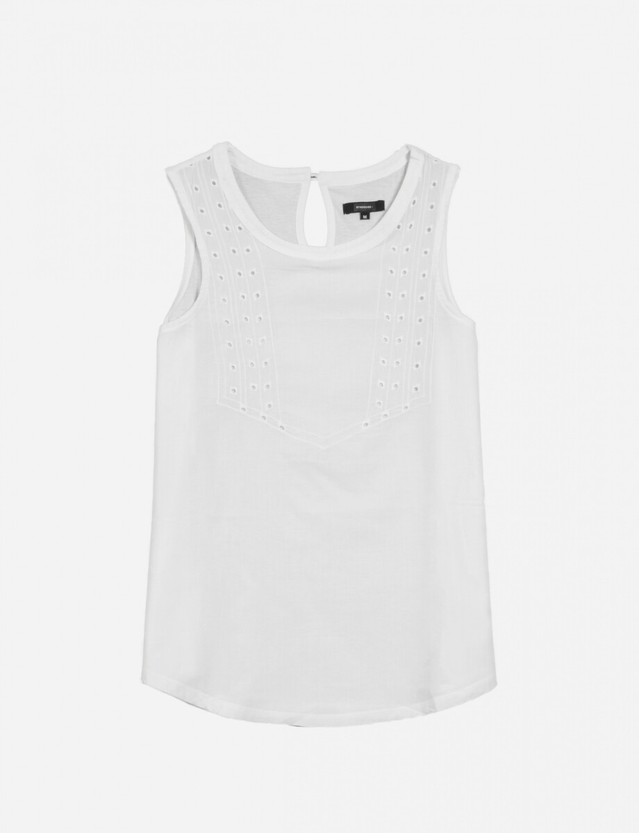 Blusa con calado - Blanco 