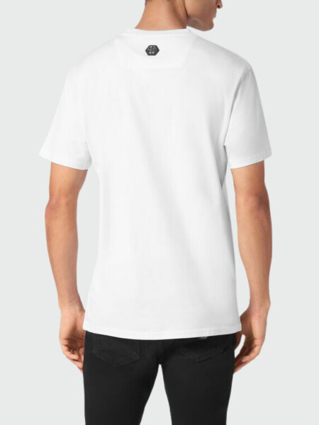 PHILIPP PLEIN - camiseta blanca cuello redondo manga corta Blanco