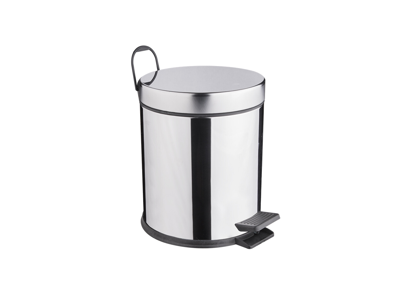 Papelera Cilindrica Metal Inox Negro Diametro 21 Cm Alto 28 