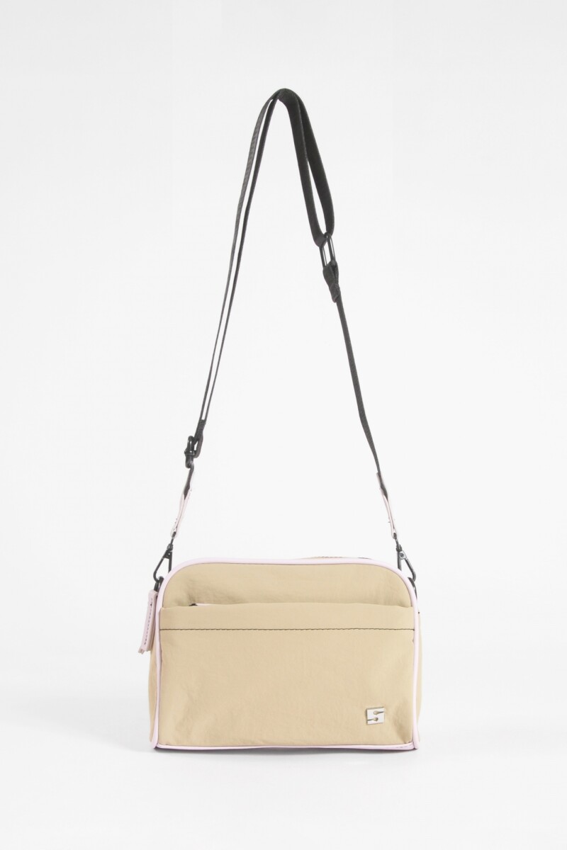 Bandolera doble cierre beige