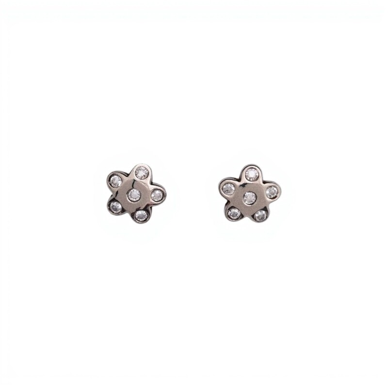Caravanas Flor-Plata 925-Piedra Zirconia-CA3066 conpiedra