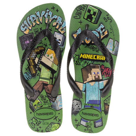 Havaianas Minecraft Calzado Chancleta Ojota Sandalia Verde