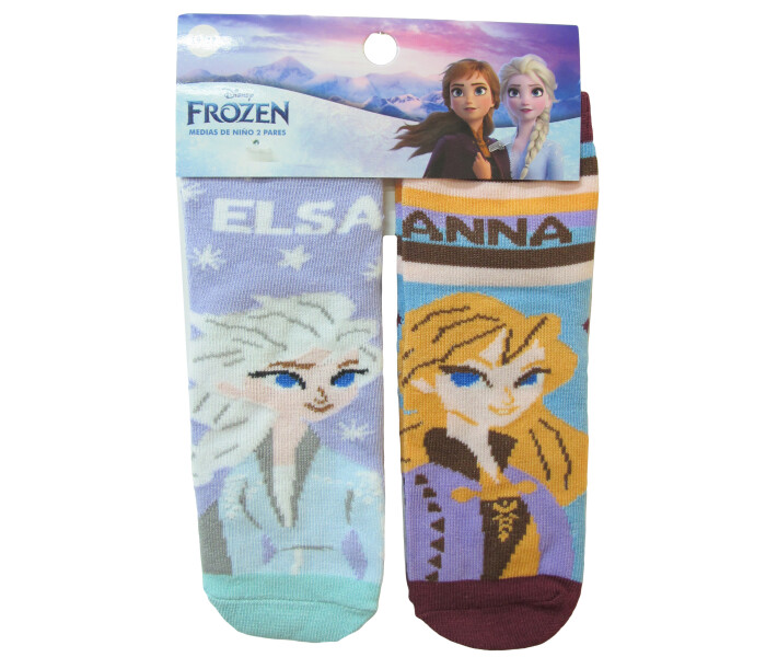 Medias x2 Frozen Lila/Celeste/Bordeaux