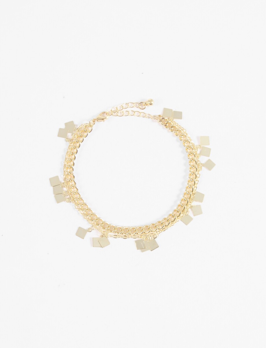 Tobillera cadena dijes - dorado 