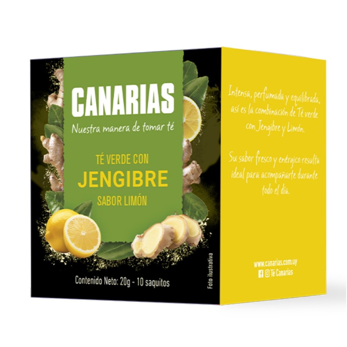 Caja X10 Té Verde con Jengibre Sabor Limón Canarias 