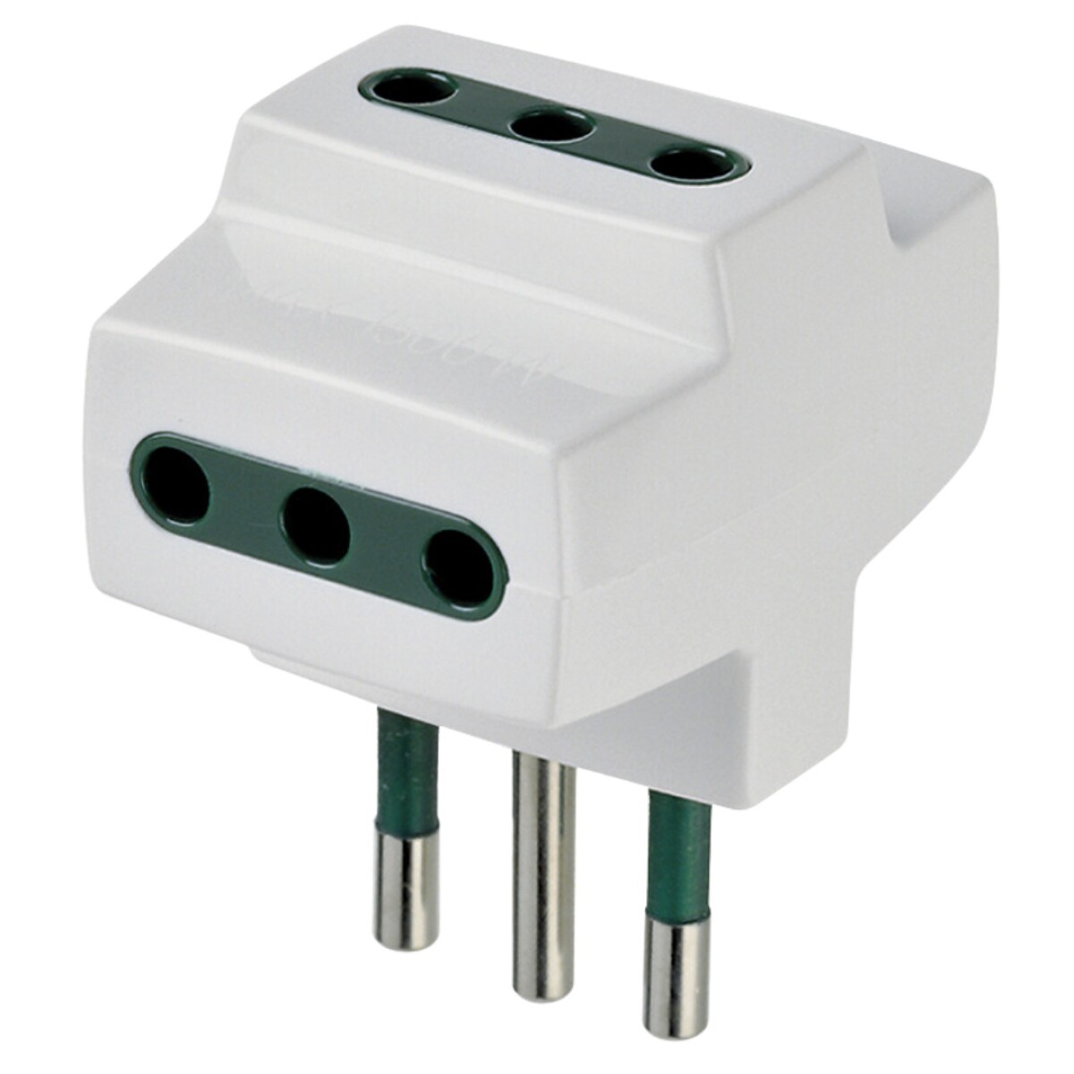 FICHA TRIPLE 2P+T 10A. MAX 1500W. BLANCO VIMAR 