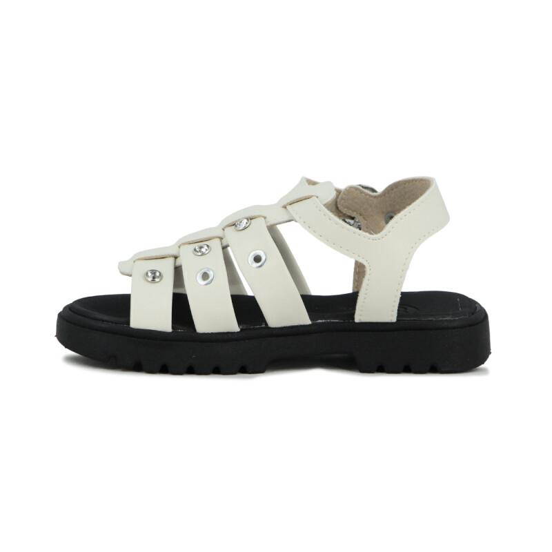 Molekinha Sandalia Con Tiras Infantil Napa Turim Blanco