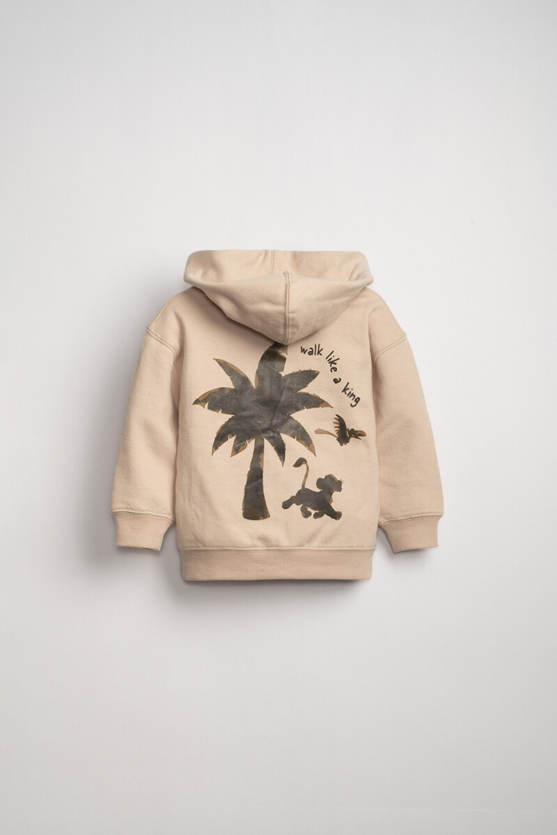 Campera deportiva estampada Beige