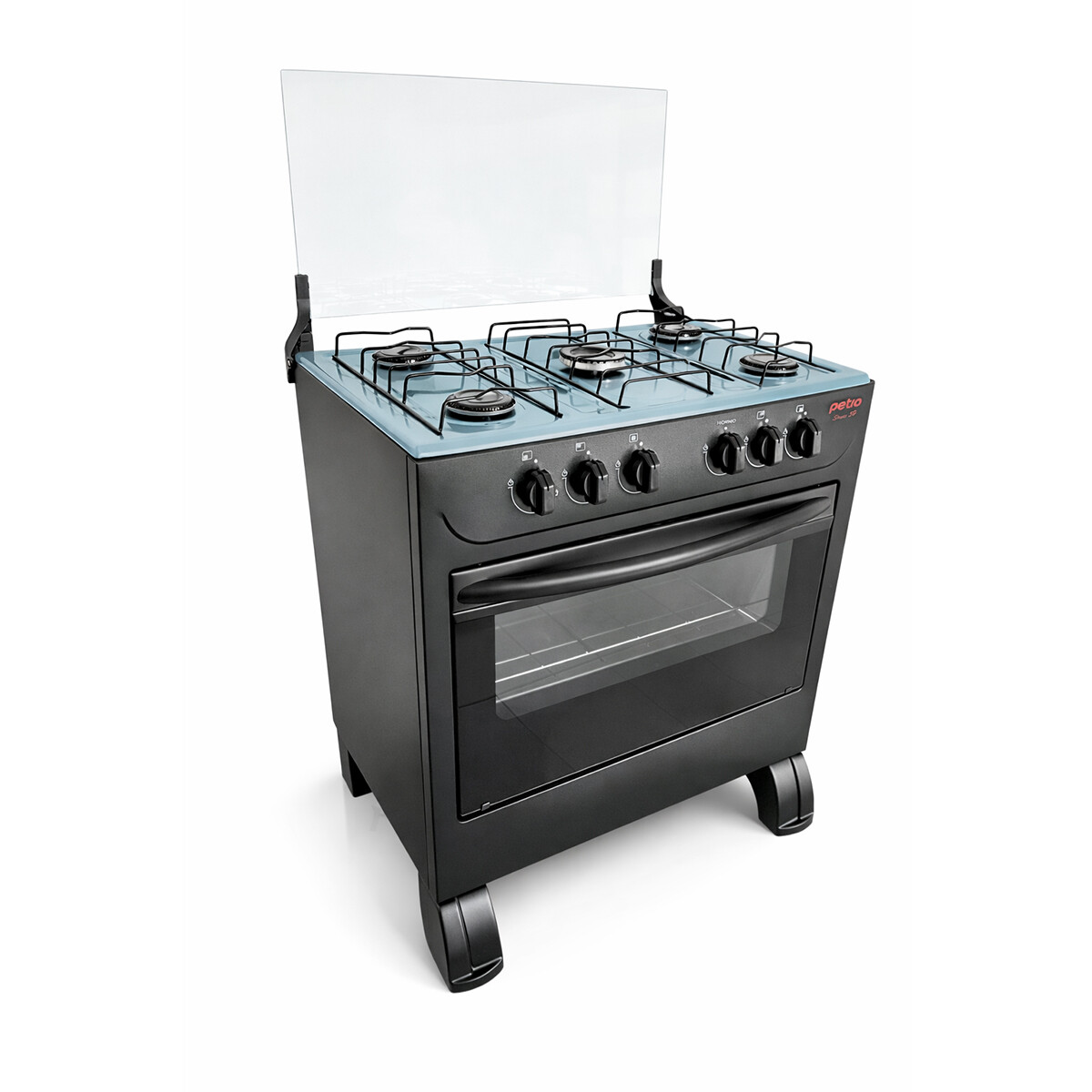 Cocina Petra Sirius 5 Hornallas A Gas Color Negro 
