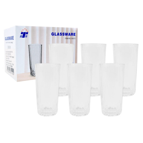 Set de 6 vasos de vidrio 300ml Set de 6 vasos de vidrio 300ml