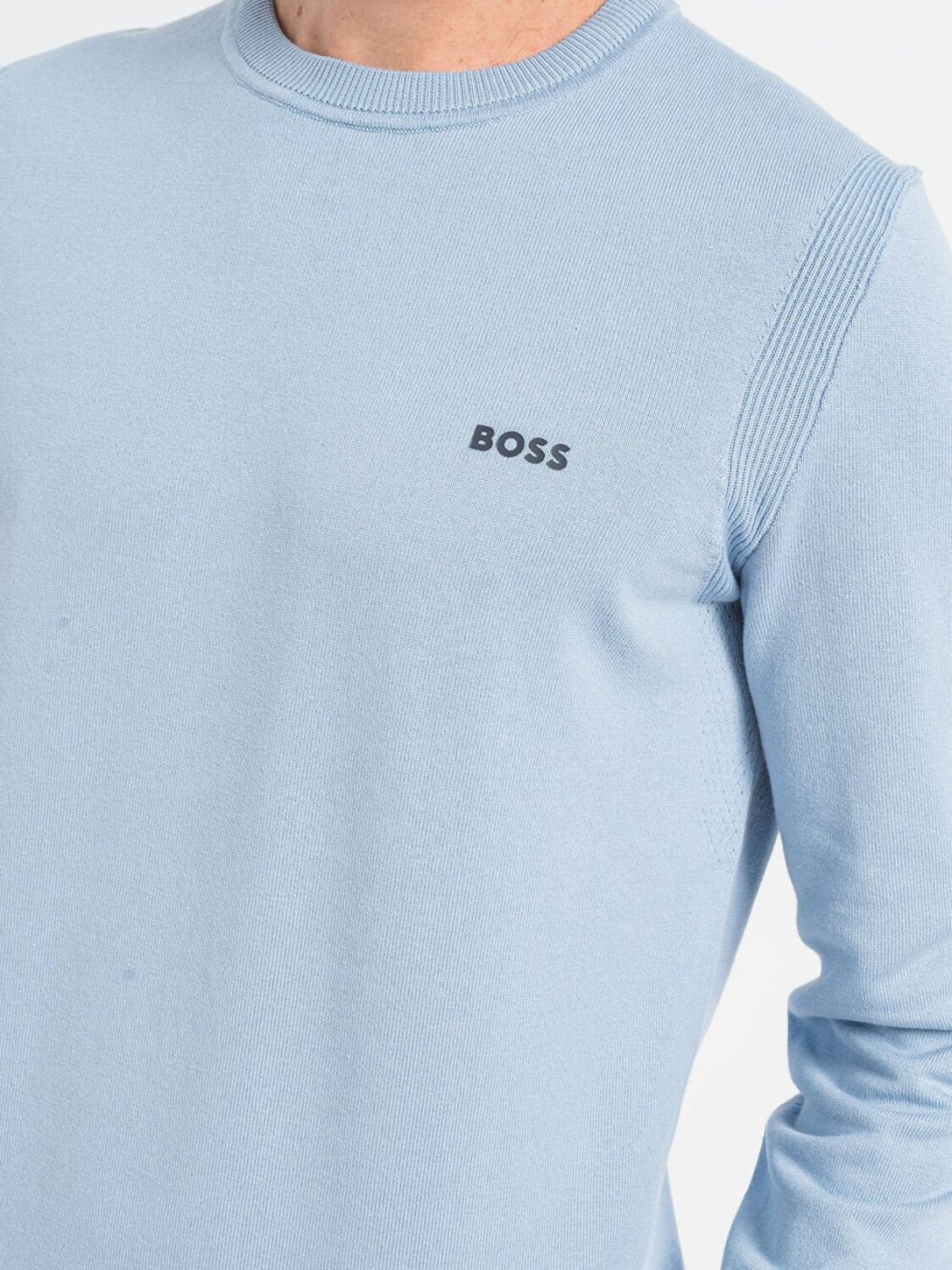 Hugo Boss -Buzo de punto con cuello a la base, regular fit , EVER-X Celeste