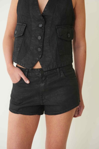 Short Vento leather Negro