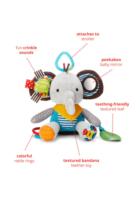 Peluche colgante multisensorial, diseño elefante Peluche colgante multisensorial, diseño elefante