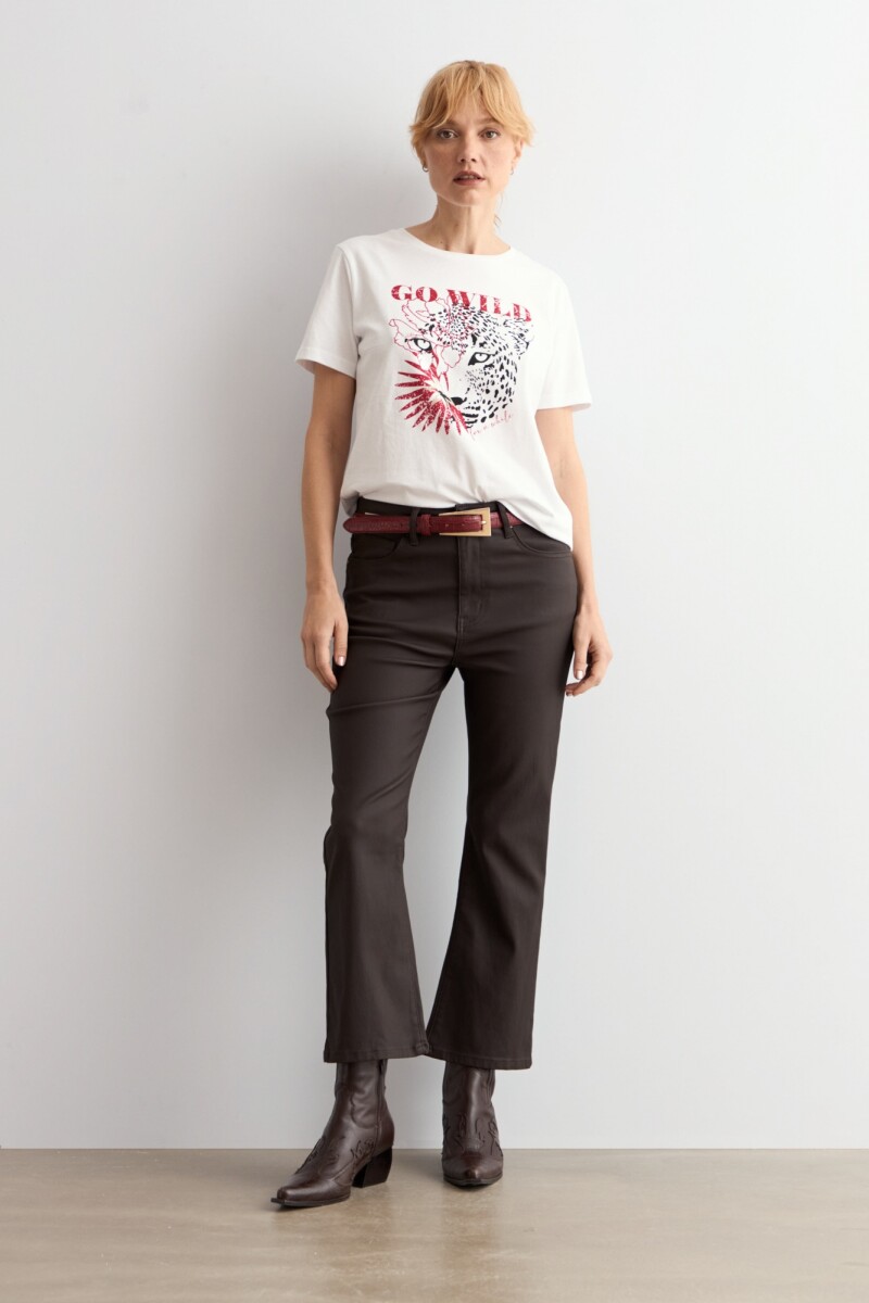 Remera animal print - blanco 