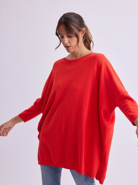 Buzo de punto oversize Rojo