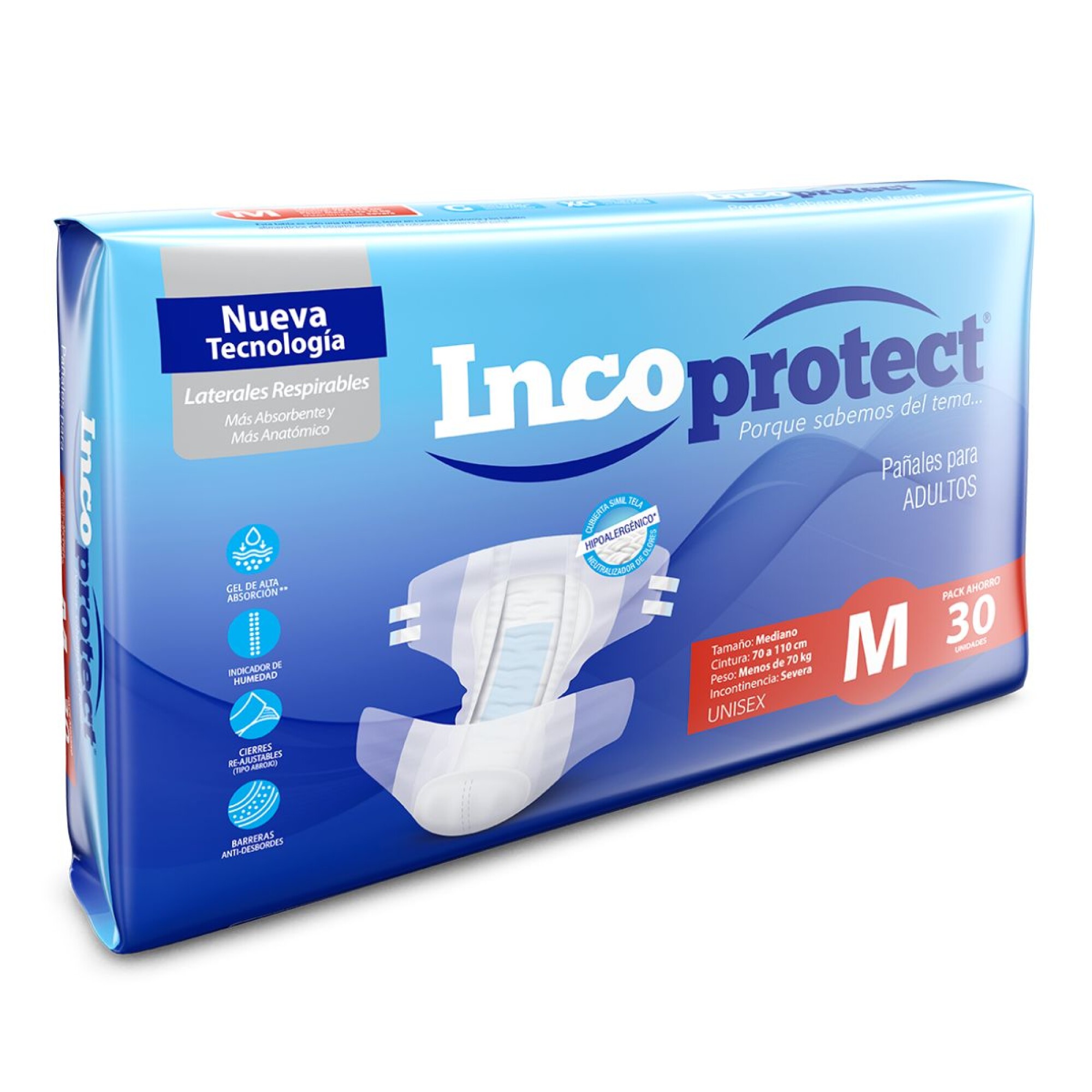 Pañales para adultos para incontinencia, paquete de 72 unidades, gran  absorción durante la noche, bloqueo de humedad y olor, respaldo acolchado