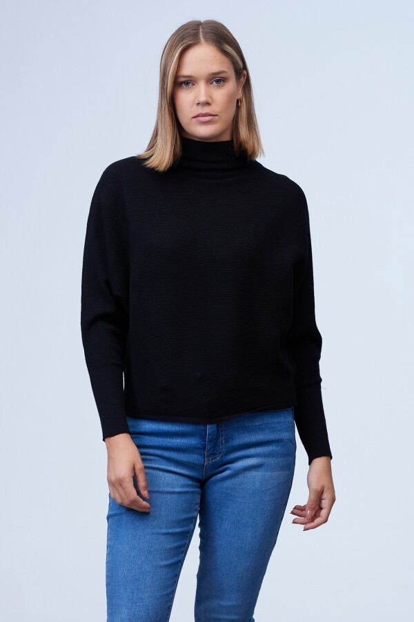 Buzo Dolman Ribs NEGRO