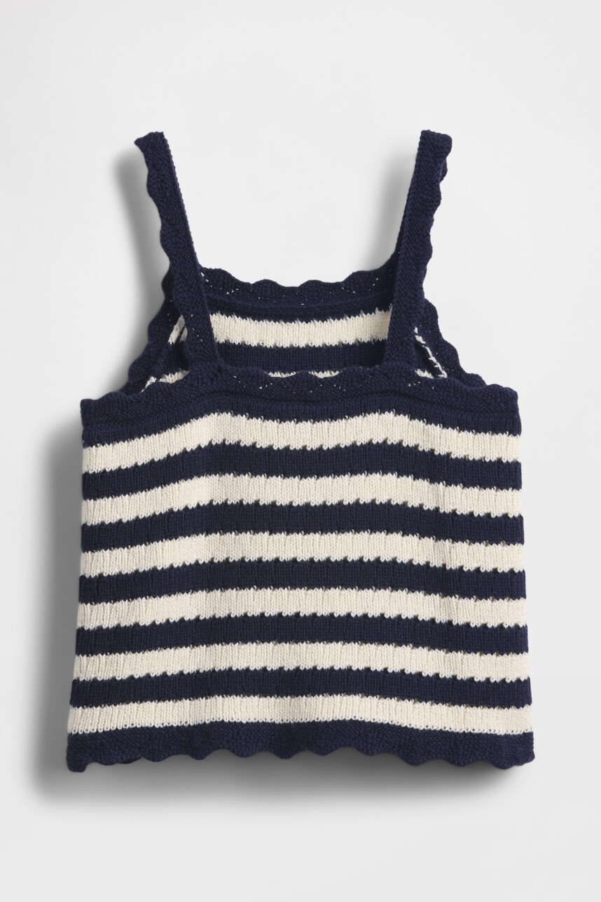 Musculosa Crochet A Rayas Toddler Niña Navy Uniform