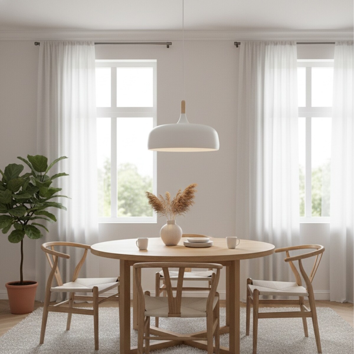 Campana de aluminio y terminación con madera - Blanca 